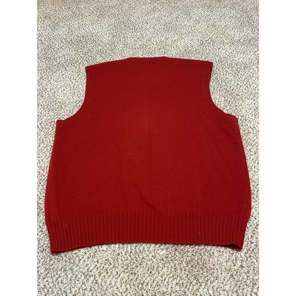 Vintage Polo Ralph Lauren Sweater Vest Adult XL Red 100% Lambs Wool Men’s - Picture 5 of 7